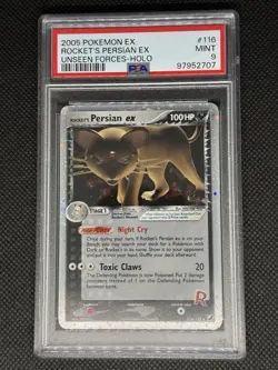 PSA 9 Rocket’s Persian Ex 116/115 Ex Unseen Forces 2005 Pokemon Holo - Image 1