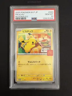 2025 Pokemon TCG Japanese Pikachu 020/M-P McDonald's Promo Limited PSA 10 - Image 1