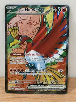 Pokemon TCG Ethan's Ho-Oh EX Ultra Rare Full Art Destined Rivals 209/182 - Image 1