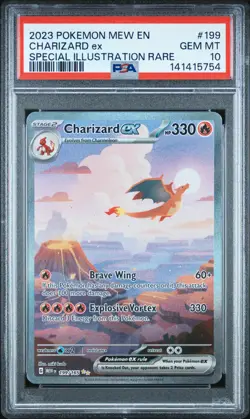 2023 POKEMON MEW EN-151 SPECIAL ILLUSTRATION RARE #199 CHARIZARD EX PSA 10 - Image 1