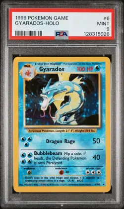 1999 POKEMON BASE SET UNLIMITED #6 GYARADOS-HOLO PSA 9 - Image 1