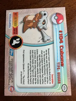 2000 Topps Pokemon TV Series 2 #104 Cubone (A) FREE COMBINED SHIPPING - Image 2
