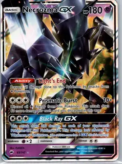 Pokemon TCG Necrozma GX 63/147 Burning Shadows Holo NM - Image 1