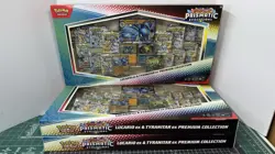 Prismatic Evolutions Lucario Tyranitar EX Premium Collection Pokemon LOT OF 3 - Image 4