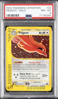 2002 POKEMON EXPEDITION #23 PIDGEOT-HOLO PSA 8 - Image 1