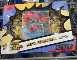 Pokemon TCG Mega Evolution Ascended Heroes Mega Feraligtr Ex Box In Hand - Image 1
