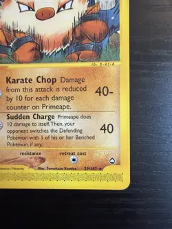 2002 Pokemon TCG Aquapolis Primeape Non-Holo 029/147 NM - Image 5