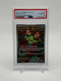 PSA 10 MARACTUS 2025 Pokemon JTG EN #160 Illustration Rare - Image 1