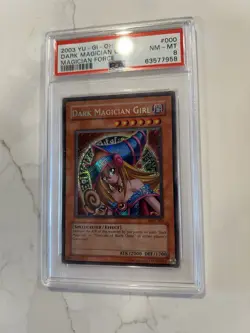 PSA 8 Dark Magician Girl Secret Rare MFC-000 YuGiOh 2003 Magician's Force - Image 1
