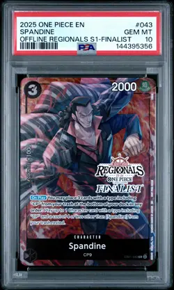 2025 ONE PIECE OFFLINE REGIONALS PACK 2025 SEASON 1 FINALIST SPANDINE PSA 10 - Image 1