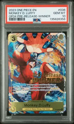 2023 ONE PIECE PROMOS #036 MONKEY D. LUFFY PSA 10 - Image 1
