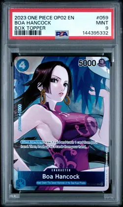 2023 ONE PIECE OP02-PARAMOUNT WAR BOX TOPPER #059 BOA HANCOCK PSA 9 - Image 1