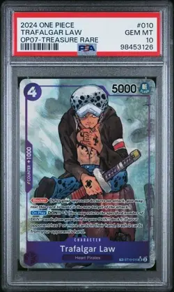 PSA 10 GEM Trafalgar Law Alt Art Treasure Rare English ST10-010 2024 One Piece - Image 1