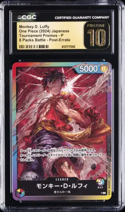 2024 ONE PIECE JAPANESE TOURNAMENT PROMOS-P MONKEY D. LUFFY CGC 10 PRISTINE - Image 1