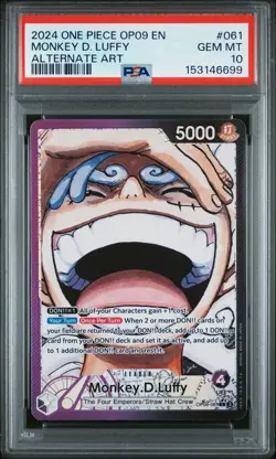 2024 ONE PIECE OP09-EMPERORS IN THE NEW WORLD #061 MONKEY D. LUFFY PSA 10 - Image 1