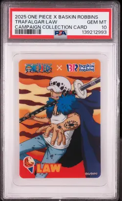 2025 ONE PIECE X BASKIN ROBBINS TRAFALGAR LAW PSA 10 - Image 1