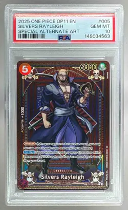 Silvers Rayleigh 2025 One Piece Fist of Divine Speed OP09-005 Special Art PSA 10 - Image 1