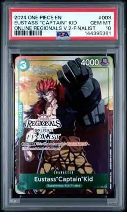 2024 ONE PIECE ONLINE REGIONALS PACK 2024 VOL.2 EUSTASS "CAPTAIN" KID PSA 10 - Image 1