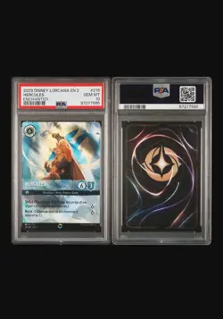 Disney Lorcana EN 2 Hercules - Divine Hero Enchanted Holo PSA 10 215/204 2023 - Image 1
