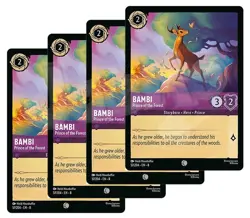 Disney Lorcana Bambi - Prince of the Forest x 4 - Reign of Jafar NM - Free Card - Image 1
