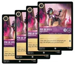 Disney Lorcana Poe De Spell Magica's Brother x 4 - Reign of Jafar NM - Free Card - Image 1