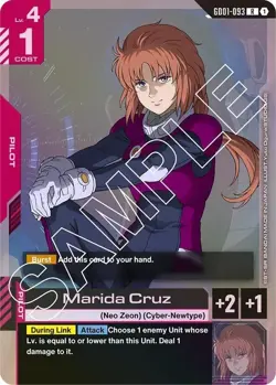 4X GUNDAM Card Game GD01-093 Marida Cruz R [Play Set] English - Image 1