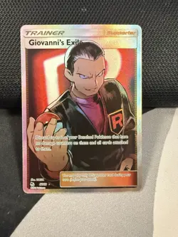 Giovanni's Exile Full Art Holo Card 67/68 Hidden Fates NM Condition - Image 1