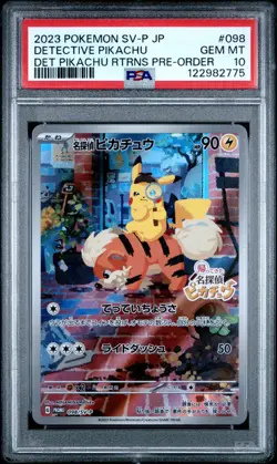 PSA 10 2023 Japanese Pokemon Detective Pikachu 098/SV-P Promo Card Gem Mint - Image 1