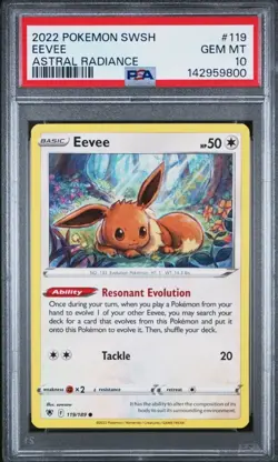 2022 POKEMON SWORD & SHIELD ASTRAL RADIANCE #119 EEVEE PSA 10 - Image 1