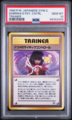 1999 POKEMON JAPANESE GYM 2 TRAINER SABRINA'S PSYCHIC CONTROL PSA 10 - Image 1