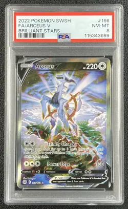 ARCEUS V PSA 8 2022 POKEMON SWORD & SHIELD BRILLIANT STARS #166/172 FA 3699 - Image 1