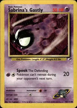 Pokemon Gym Heroes #093/132 Sabrina's Gastly Common Lightly played C - Image 1