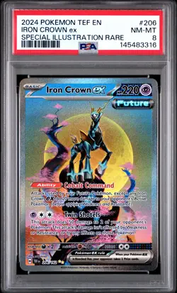 Iron Crown EX 206/162 Special Illustration Rare Pokemon PSA 8 *316 - Image 1