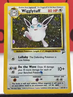 Wigglytuff 19/130 Base Set 2 Holo Rare Card 1999 WOTC Pokemon TCG HP - Image 3