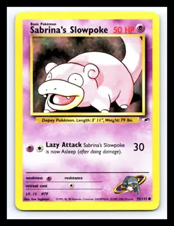 💥 Sabrina's Slowpoke (Gym Heroes Set Pokemon 2000) Vintage # 95/132 - Image 1