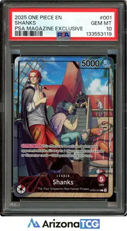 One Piece 2025 Shanks OP09-001 PSA Magazine Exclusive GEM MINT PSA 10 - Image 1