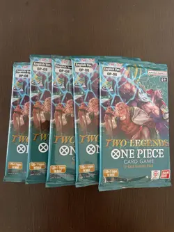 One Piece Two Legends OP-08 Lot Of Five 5 Booster Packs English B - Image 1