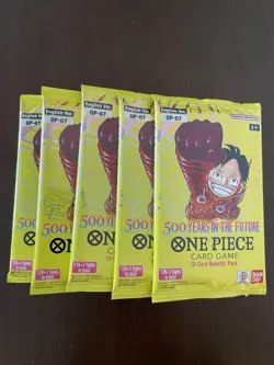 One Piece 500 Years In The Future OP-07 Five 5 Booster Packs Lot English - Image 1