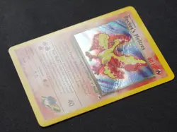 Rocket's Moltres 12/132 Gym Heroes Holo Pokemon Card (Creased) - Image 2