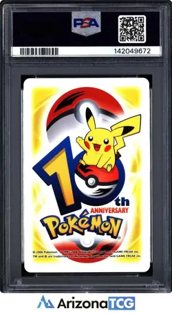 Pokemon 2006 Exeggcute/Exeggutor Yellow 4 Spades 10th Annv. Playing Card PSA 9 - Image 2