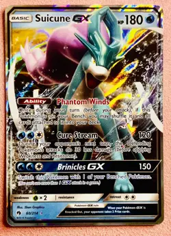 Suicune GX 60/214 | Sun & Moon Lost Thunder | 2018 Pokemon TCG Card | LP - Image 1