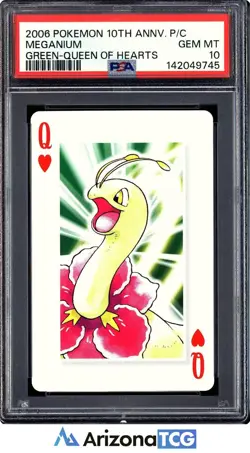 Pokemon 2006 Meganium Queen Of Hearts 10th Anniversary Playing Cards PSA 10 - Image 1