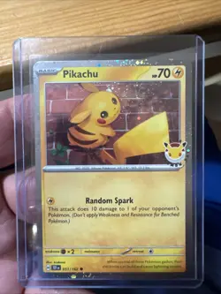 2026 Pokemon Day Stamped Card And Coin NM 051/162 holo pikachu - Image 1