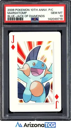 Pokemon 2006 Marshtomp Blue Jack Of Diamonds 10th Annv. Playing Card PSA 10 - Image 1