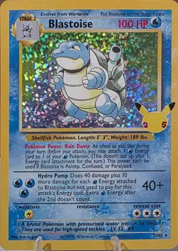 Pokemon TCG Holo Card Blastoise 25th Anniversary Base Set 2/102 - Image 2