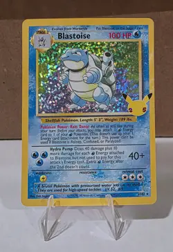 Pokemon TCG Holo Card Blastoise 25th Anniversary Base Set 2/102 - Image 3