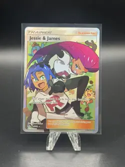 Pokemon TCG Hidden Fates Trainer Jesse and James Ultra Rare Full Art Card 68/68 - Image 1