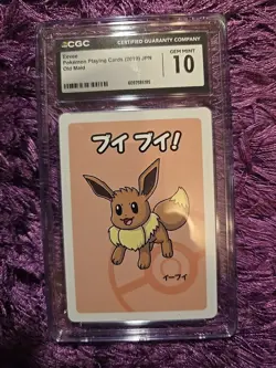 Eevee Old Maid CGC GEM Mint 10 Japanese 2019 Graded Pokemon Playing Card Slab - Image 1