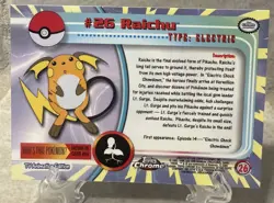 Topps Chrome 2000 Holo Pokemon Raichu #26 Pokemon Card - Image 2