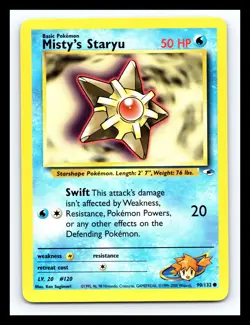 💥Misty's Staryu Gym Heroes 2000 Non Holo Pokemon # 90/132 Vintage Card - Image 1